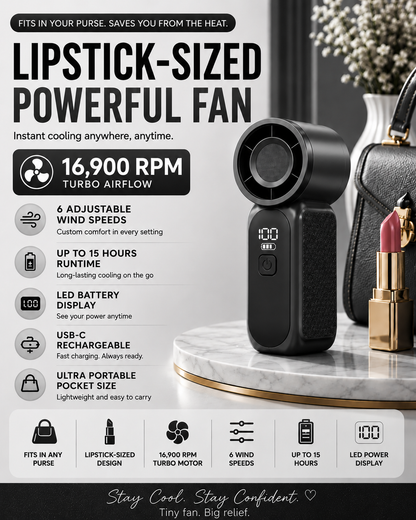 Portable Pocket Fan 2.0 (Midnight Black)