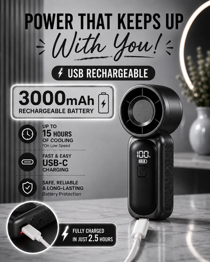 Portable Pocket Fan 2.0 (Midnight Black)