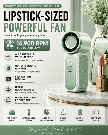 Portable Pocket Fan 2.0 (Mint Breeze)