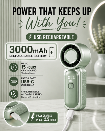 Portable Pocket Fan 2.0 (Mint Breeze)