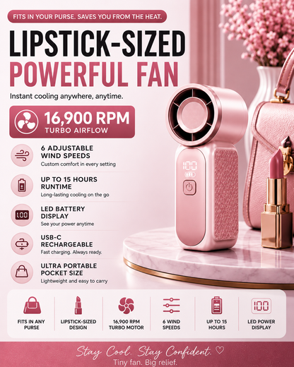 Portable Pocket Fan 2.0 (Blush Rose)