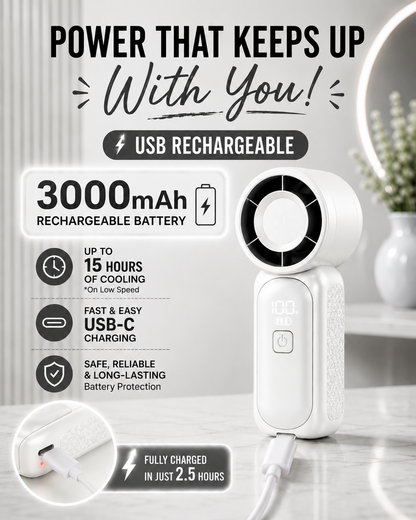 Portable Pocket Fan 2.0 (Arctic White)